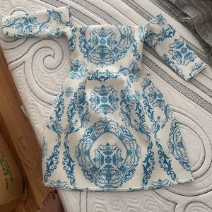 ASOS blue and white off the shoulder dress, size 4 - never worn
